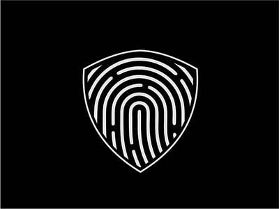 fingerprint branding design flat icon logo minimal vector