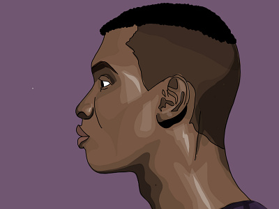 African American Side Profile adobe fresco illustration vector