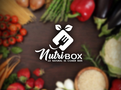 Nutribox branding crossfit design logo natural nutrition restaurant vector