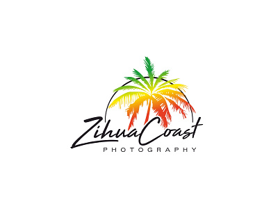 ZihuaCoast Photography palmtree photography photography logo vector