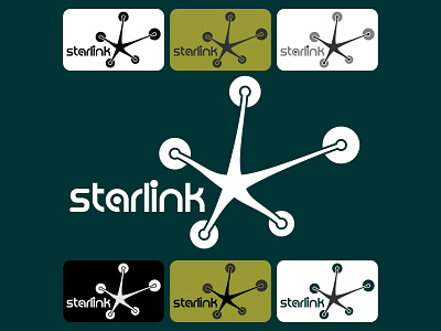 Starlink concept green link logo ocean seastar logo shopping starfish union vector