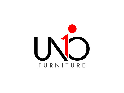 UNO brand contrast design furniture minimalist minimalist logo minimalistic one person red uno vector