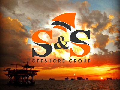 S & S Safety Offshore Group branding design fire flame logo ocean oilrigs platforms safety shield shield logo vector waves