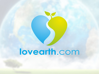 LoveEarth beauty branding design earth heart leafs logo ocean smooth vector web world