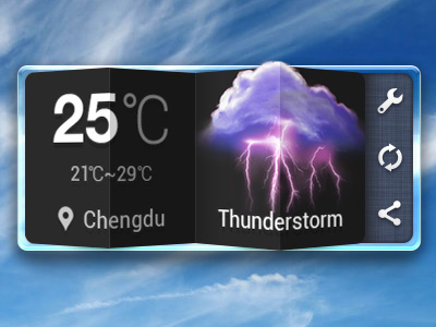 Weather app pop up ui weather widget