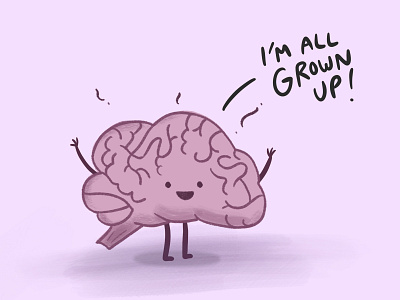 Grown Up Brain 25 2d brain funny illustration ipad ipadpro minimal procreate silly