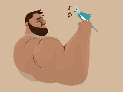 Gentle Giant 2d 2d character bird character giant illustration illustration art ipad pro minimal procreate whimsical