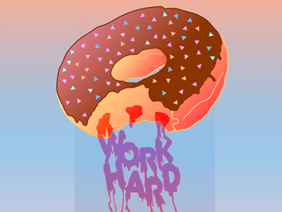 Donut stop working Hard bakery colors donut hard ilustration lettering letters summer sweet work