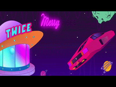 Messy Vibes #02 Animated animation design concept futuristic ilustration poster spacecar spaceneko universe