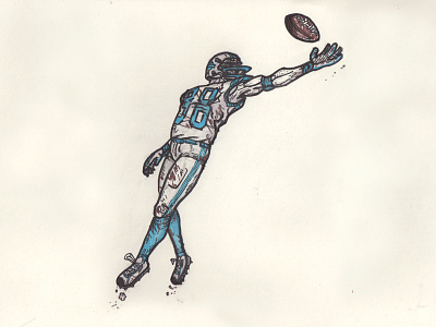 Football Sundays Receiver drawing football illustration ink