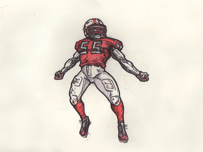 Football Sundays Defender drawing football illustration ink