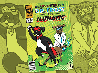 Adventures of Dr. Frost & The Lunatic character comics dog illustration super hero