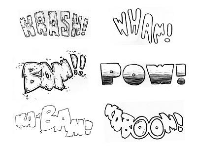 KRASH! BAM!! POW! comics drawing handlettering illustration ink type typography