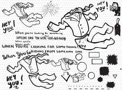 "Suit" Work In Progress 1.0 artboard drawing illustration ink lyrics sketches texture typography