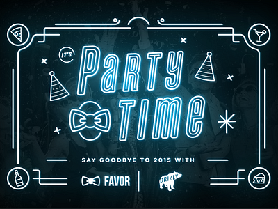 New Year's Eve borders delivery favor lines new years party symmetry typography vector