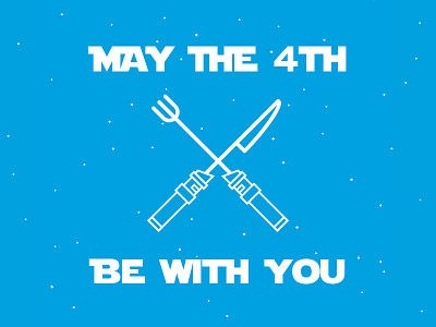 Happy Star Wars Day delivery favor fork knife lightsaber star wars