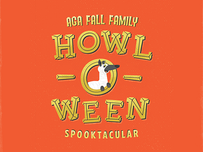 Howl-o-ween Spooktacular dog drawing greyhound halloween illustration invitation texture typography