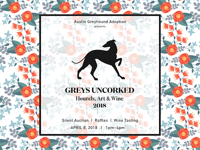 Greys Uncorked 2018 dogs greyhound illustration nonprofit pattern