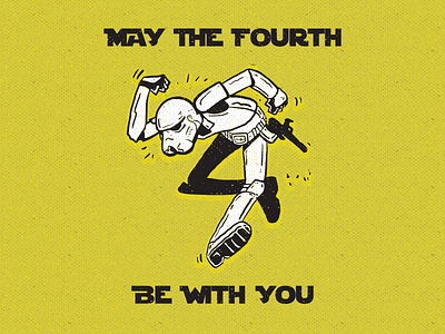May the Fourth illustration ink may 4th retro star wars storm trooper texture