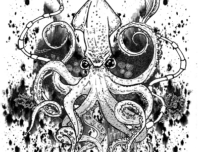 Architheutis Duxis character drawing illustration ink monsters octopus squid