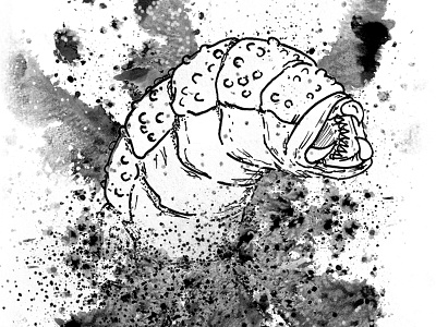 Olgoi-Khorkhoi character drawing illustration ink monsters