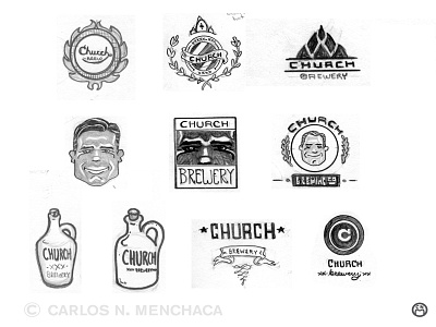 Church Brewery branding handlettering illustration logo type