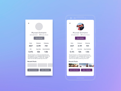 DailyUI 006 User Profile dailyui 006 ui ux