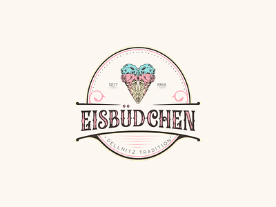 Eisbudchen logo branding design gelato icecream logo logo design simple vector vintage