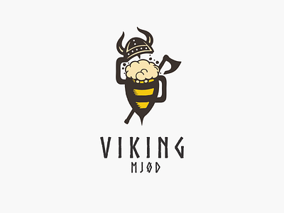 viking mjod bee beer branding design honey logo logo design nord nordic simple