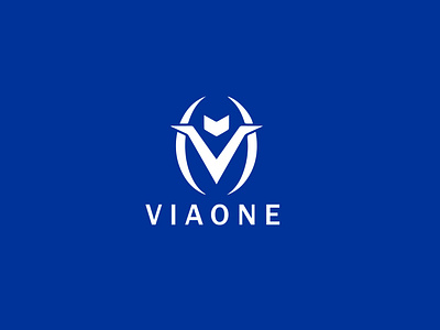 V letter Viaone modern minmalist logo design