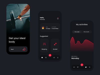 workout app app appdesign design ui uidesign ux uxdesign web webdesign website