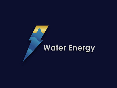 Water Energy branding design flat icon logo minimal type typography vector