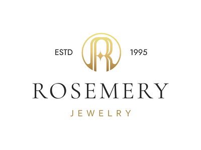 Rosemery Jewelry abstract art branding creative design designer elegant graphic design identity illustration jewelry lettering logo logo design luxury mark minimal modern unique vector