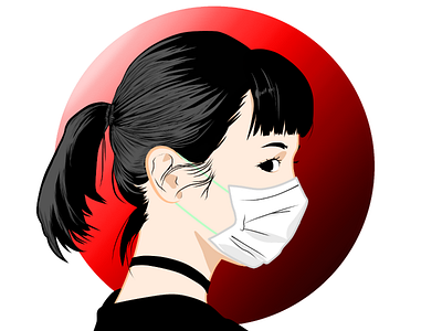 Masker girl illustration