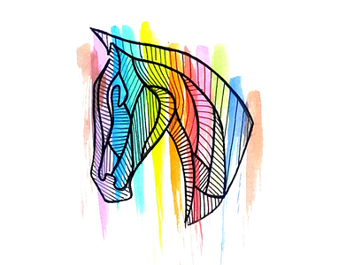 Colorful horse colors horse