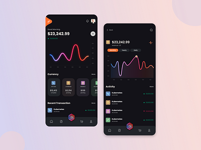 Cryptocurrency App UI Concept app design graphic design illustration logo minimal ui ui design uidesign uiux