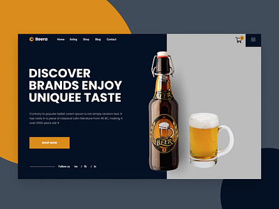 Creative Bar, Beer & Pub Web Hero beer creative hero liqure pub shop ui design web design wine