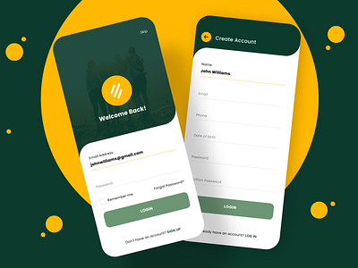 Social App Login Signup app design app login app sign up app ui create account design sign in sign in screen social app ui ui design ux