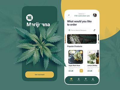 Medical Marijuana App Design app design marijuana medical app mobile app design ui design ux design