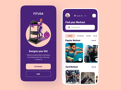 Gym Workout Fitness App Design