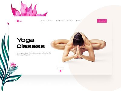 Yoga Web Hero header app design mobile app ui ui design ui ux design ux web design website website design yoga web