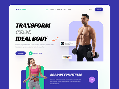 Fitness Web Hero Header app design app ui design fitness app fitness web gym health homeweb design mobile app web hero header website design