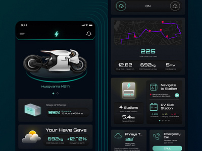 EV Bike Application Concept application design graphic design ui ux