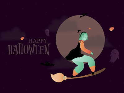 Hallo-Witch design ghost halloween illustration illustrator witch