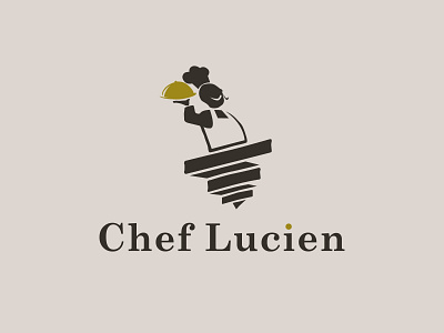 Chef Lucien logo rejected artistic direction branding design flat graphicdesign icon logo logotype typogaphy vector