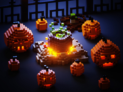 halloween 2021 3d art voxel