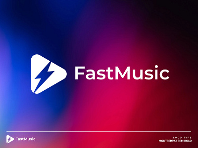 FastMusic Icon logo app app icon branding design gradient logo graphic design icon iconic logo illustration logo m logo music logo musical logo ui ux vector
