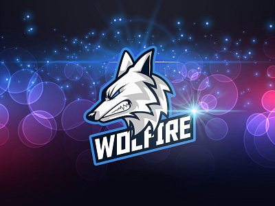 Wolfire Logo Esport angry animal badge brand character design esport fire game head logo mascot predator sport symbol team vector wild wolf wolfire