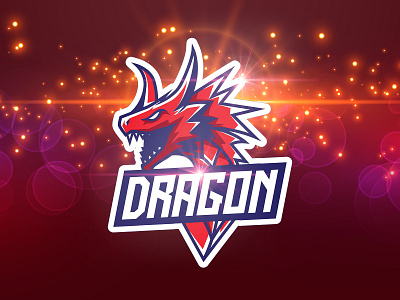 Dragon Logo Esport animal badge cartoon character design dragon emblem esport game gaming head icon illustration logo mascot monster sign sport symbol vector