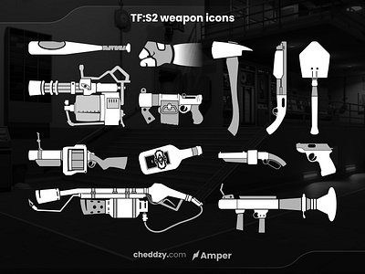 TF:S2 Weapon Icons design illustration ui vector